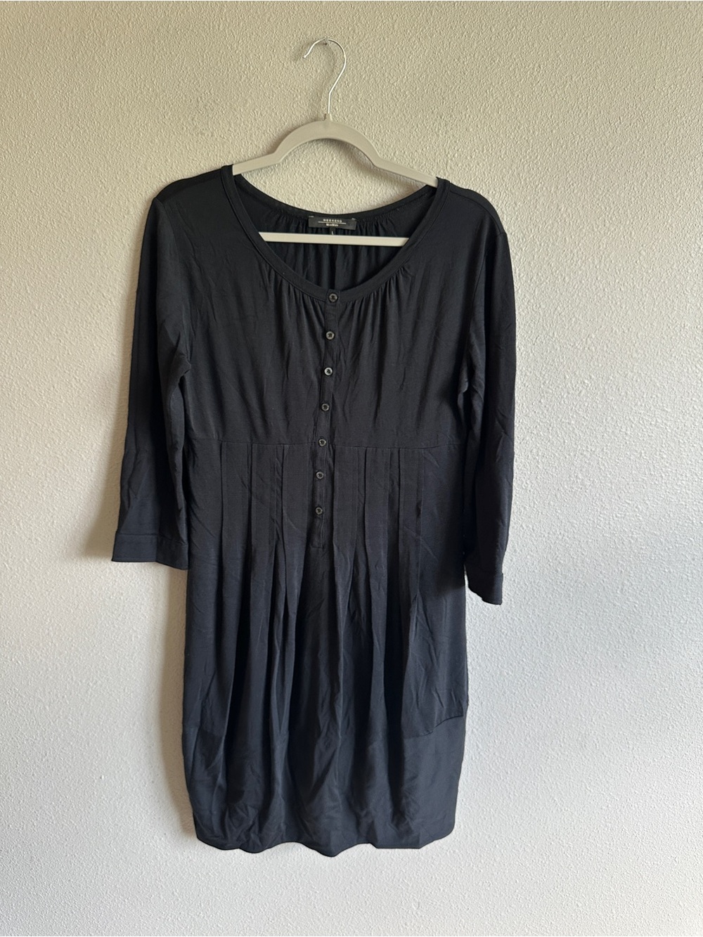 Weekend Max Mara Black Silk-Cotton Dress Large